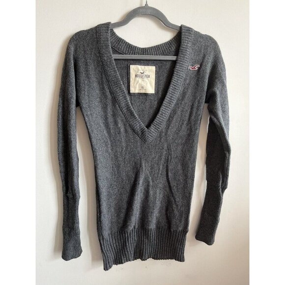 Vintage HOLLISTER Cotton-Nylon-Rabbit Hair V-neck Vintage Sweater top XS - Picture 1 of 11